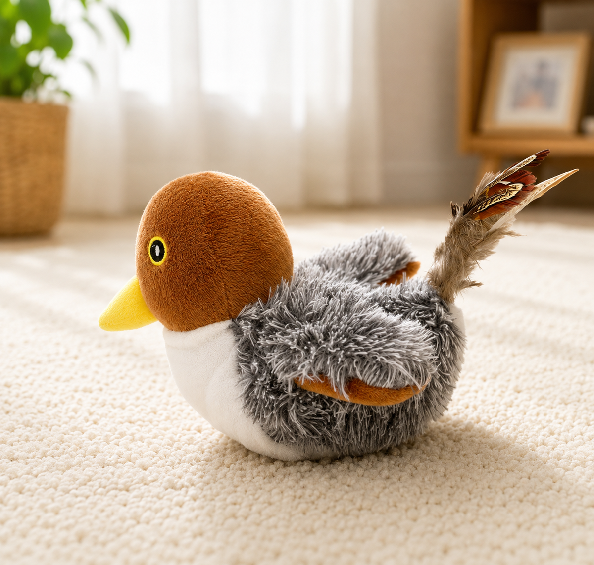 Interactive Flapping Bird Cat Toy – USB Rechargeable Plush Toy