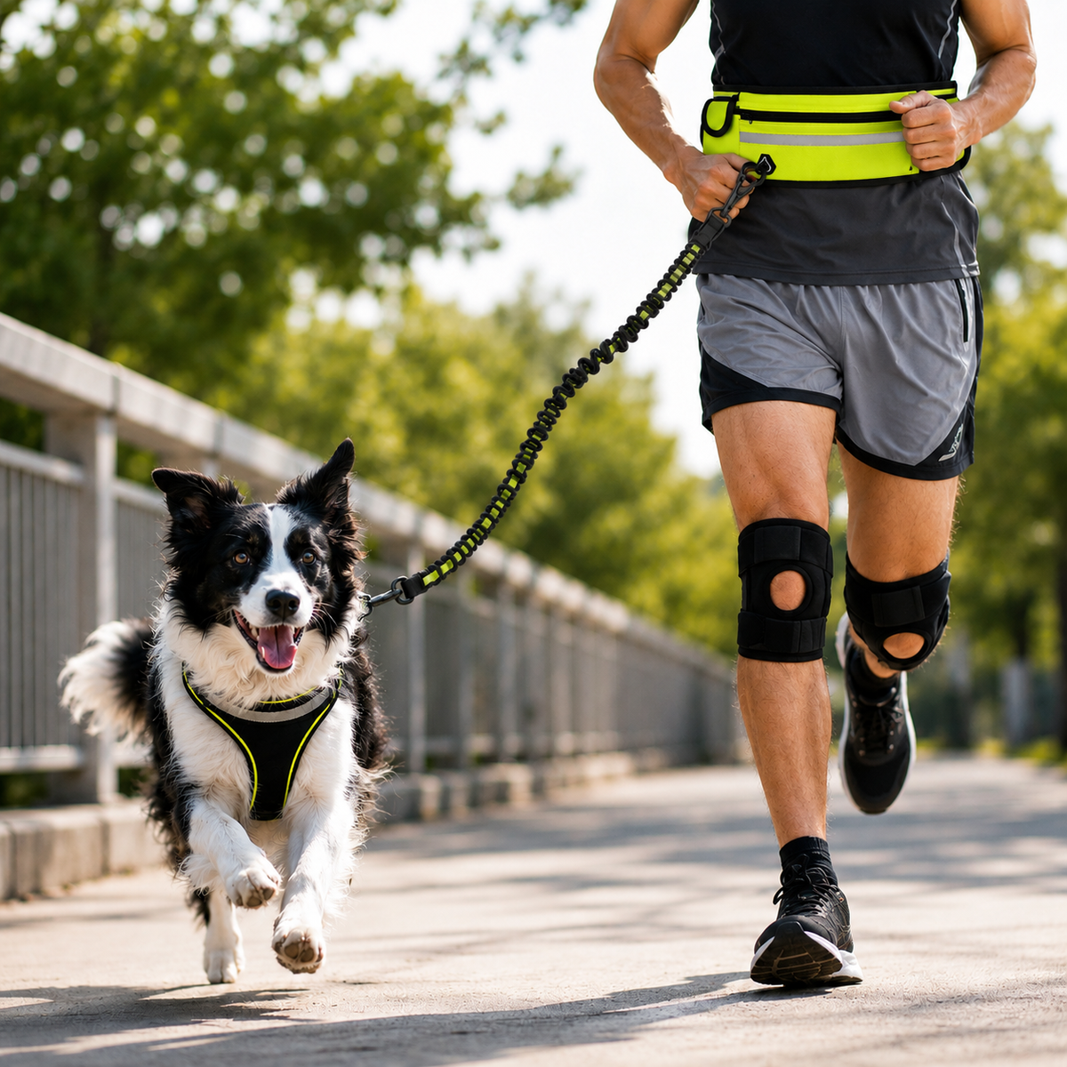 Hands-Free Dog Leash & Walking Belt with Bungee