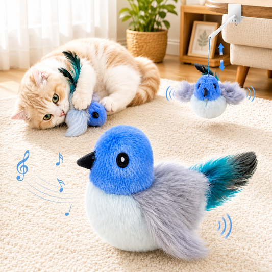Interactive Flapping Bird Cat Toy – USB Rechargeable Plush Toy