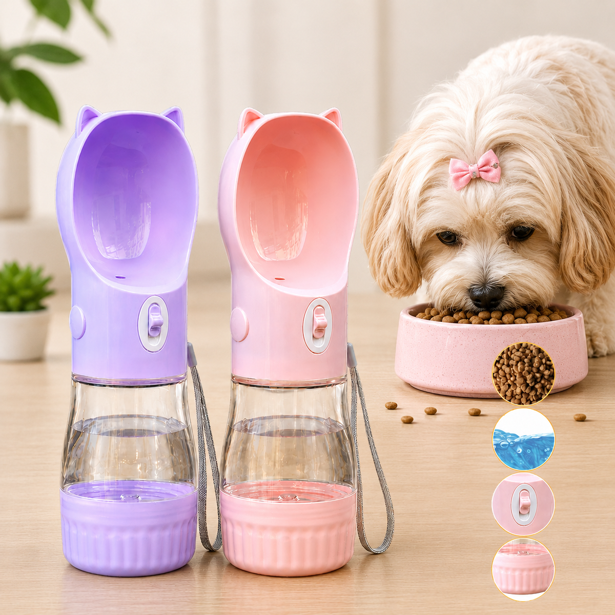 Keep Your Dog Hydrated Anywhere – 2-in-1 Portable Water Bottle with Bowl