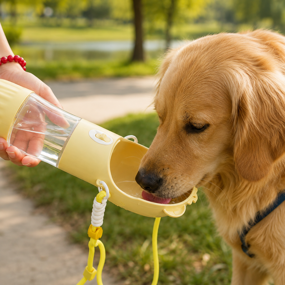 Keep Your Dog Hydrated Anywhere – 2-in-1 Portable Water Bottle with Bowl